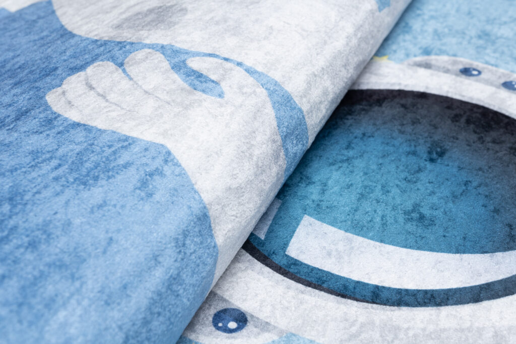 Tapis Emma Enfant Bleu Cosmonaute Antidérapant