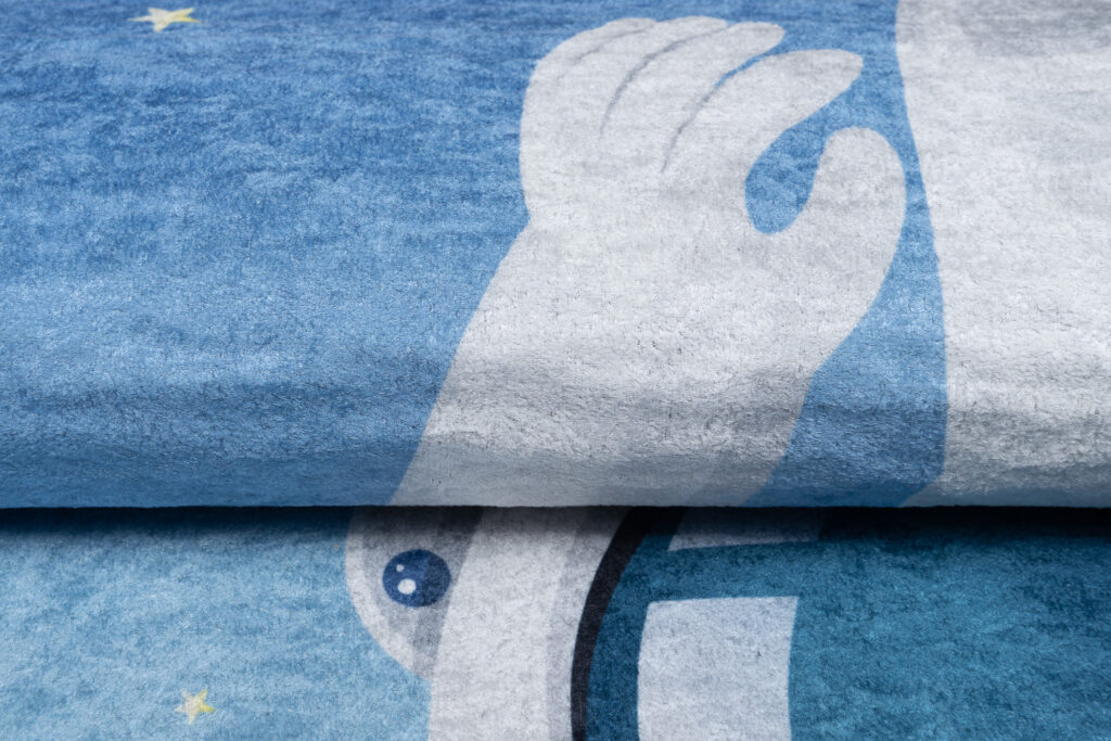 Tapis Emma Enfant Bleu Cosmonaute Antidérapant