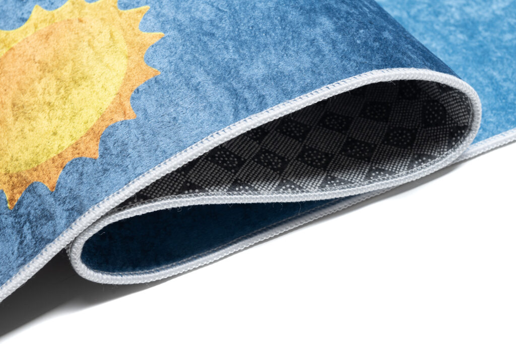 Tapis Emma Enfant Bleu Cosmos Planètes Antidérapant
