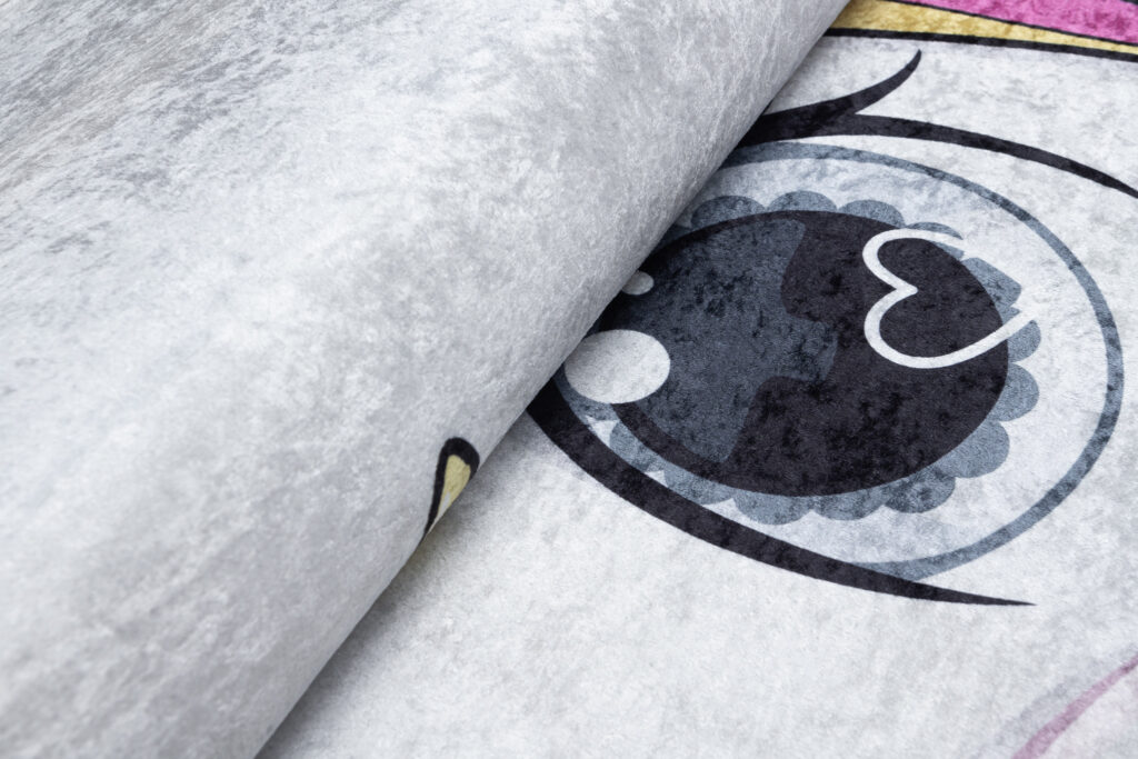 Tapis Emma Enfant Gris Licorne Antidérapant