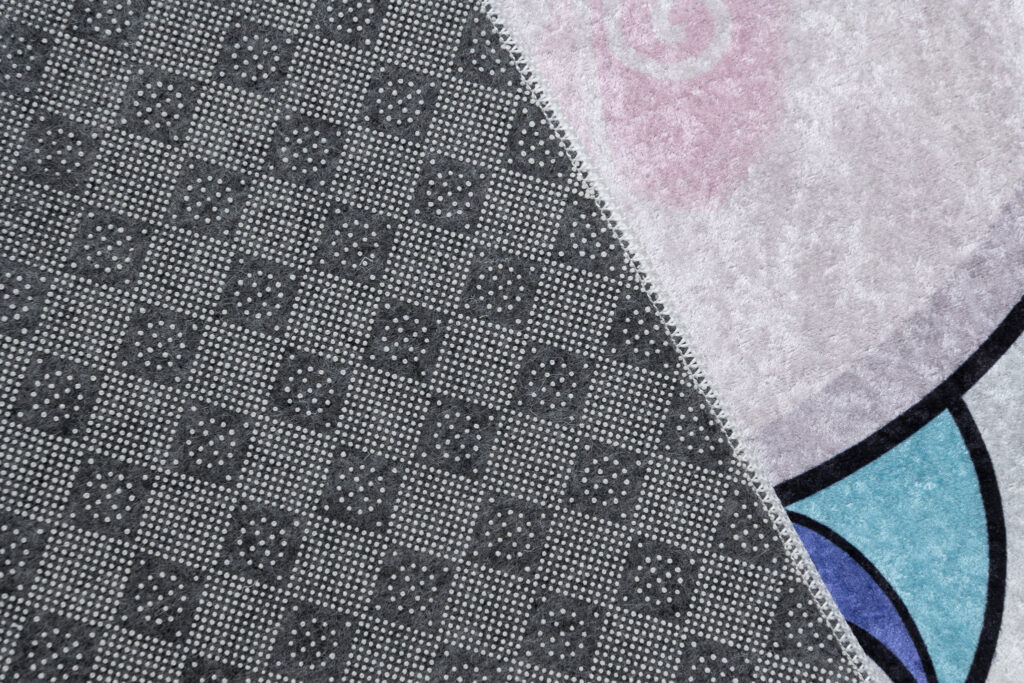 Tapis Emma Enfant Gris Licorne Antidérapant