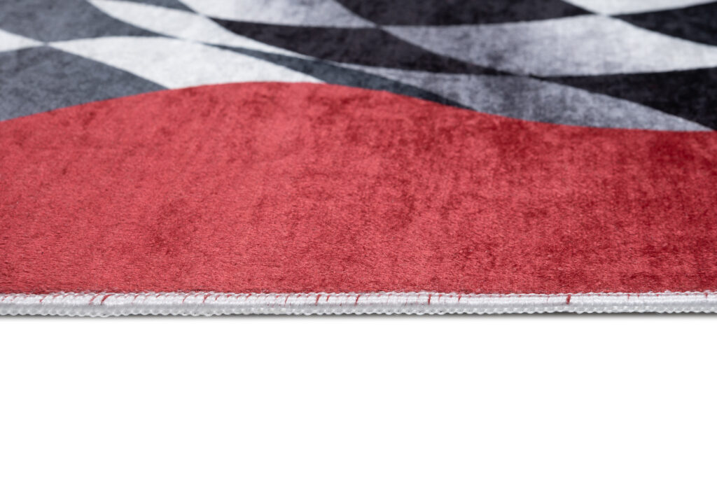 Tapis Emma Enfant Rouge Noir Voitures Antidérapant