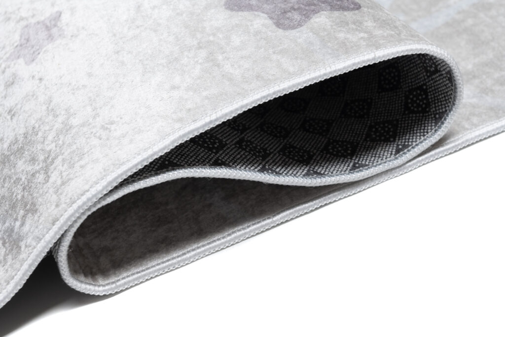 Tapis Emma Enfant Gris Éléphant Lune Antidérapant