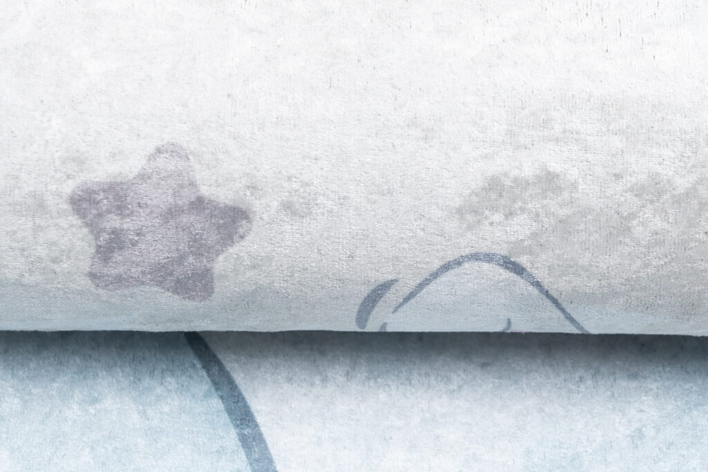 Tapis Emma Enfant Gris Éléphant Lune Antidérapant