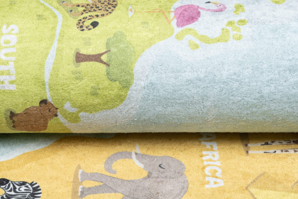Tapis Emma Enfant Carte du Monde Multicolore Antidérapant