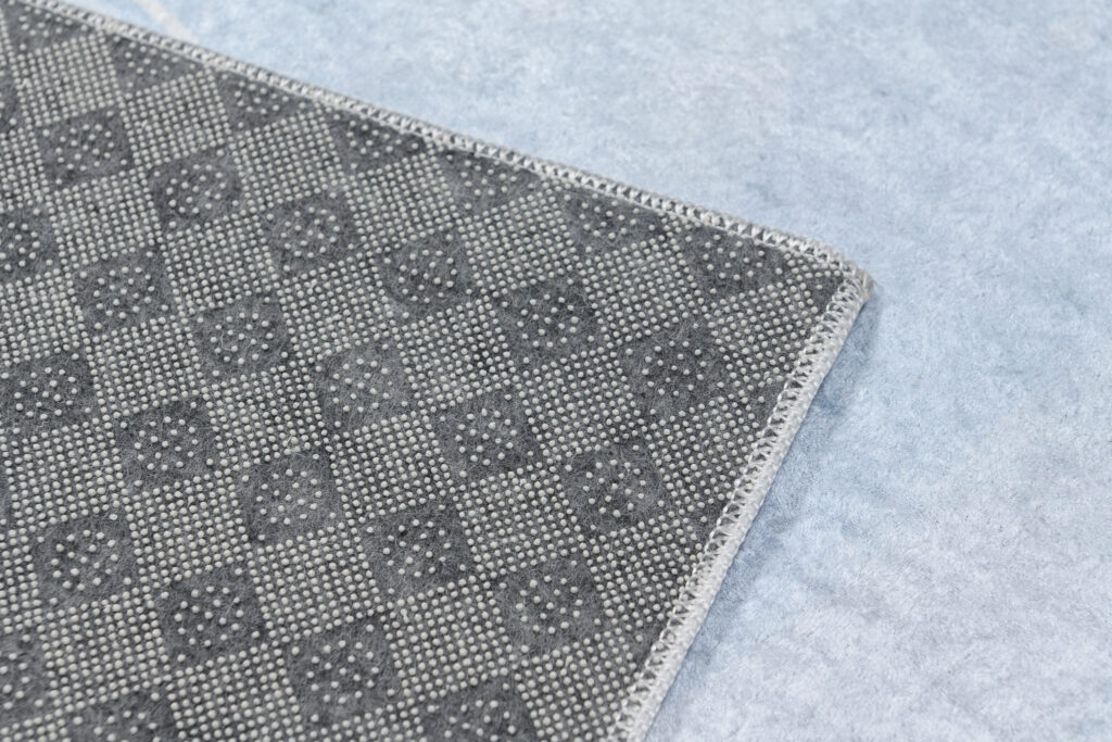 Tapis Emma Gris Bleu Panda Antidérapant