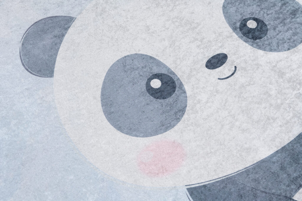 Tapis Emma Gris Bleu Panda Antidérapant
