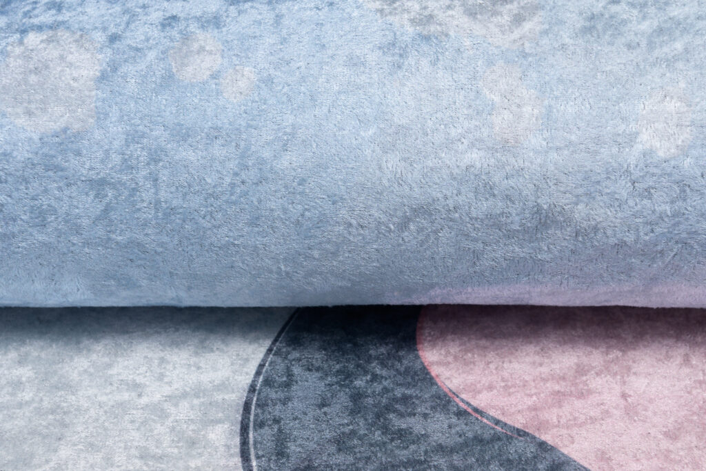 Tapis Emma Gris Bleu Panda Antidérapant