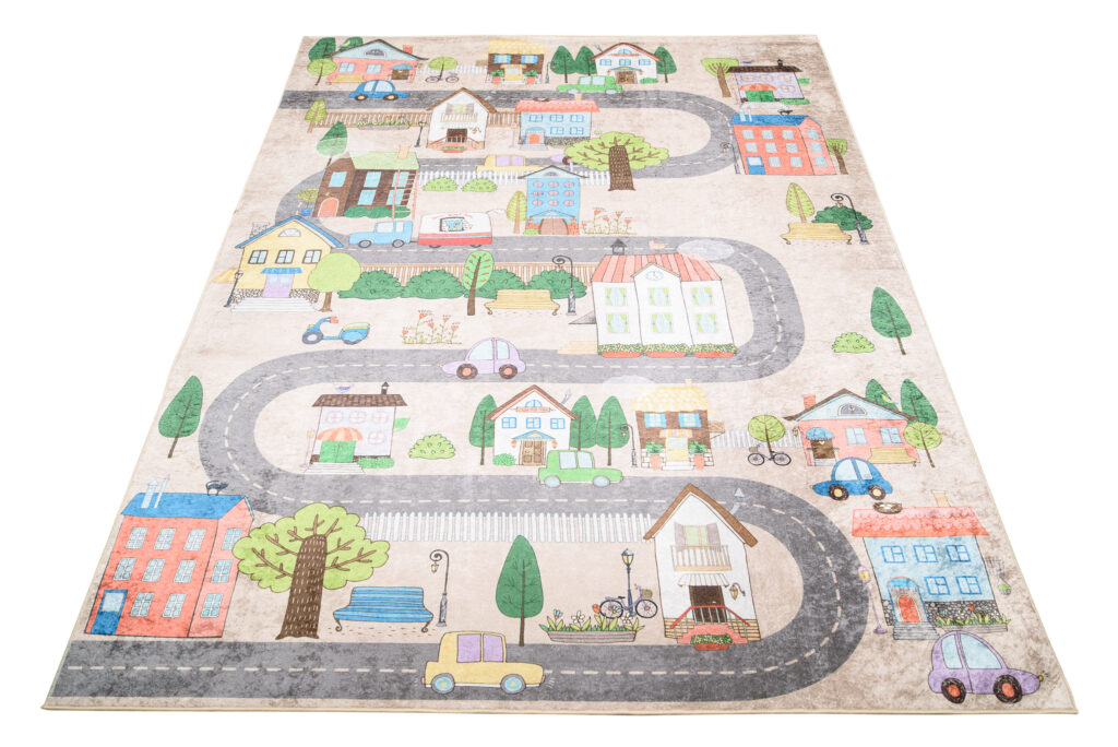 Tapis Emma Enfant Couleurs Pastels Ville