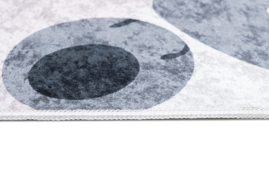 Tapis Emma Antidérapant Lavable Rose Gris Pandas
