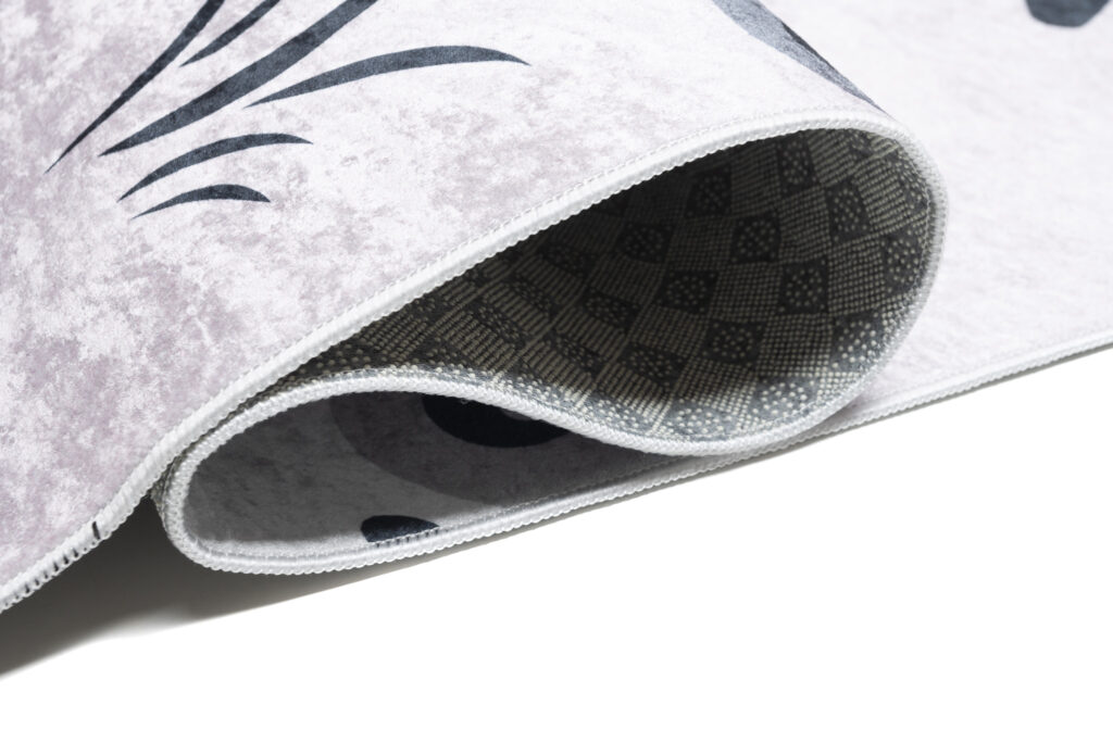 Tapis Emma Antidérapant Lavable Rose Gris Pandas