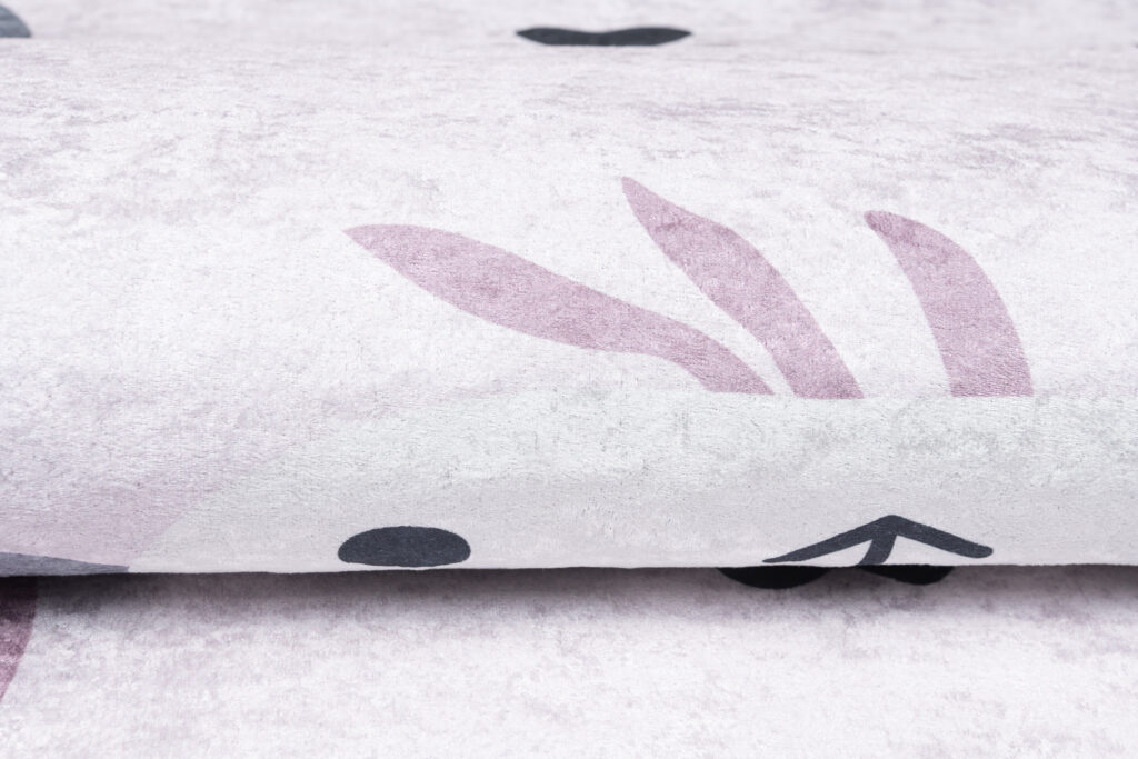 Tapis Emma Antidérapant Lavable Rose Gris Pandas
