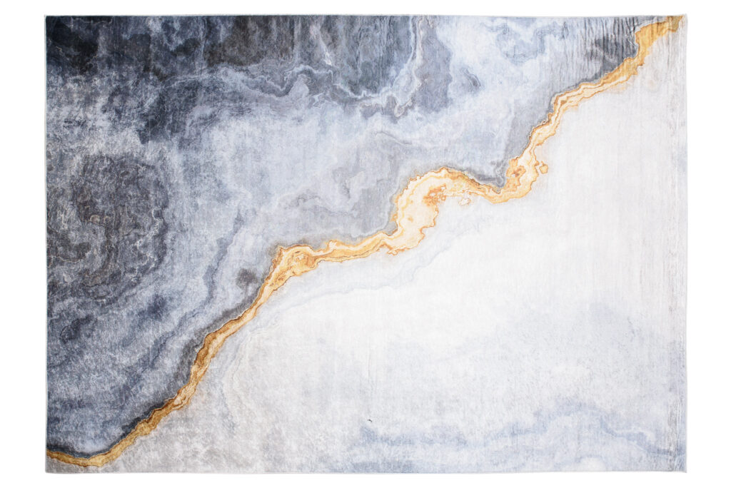Tapis Toscana Moderne Gris Or Abstrait