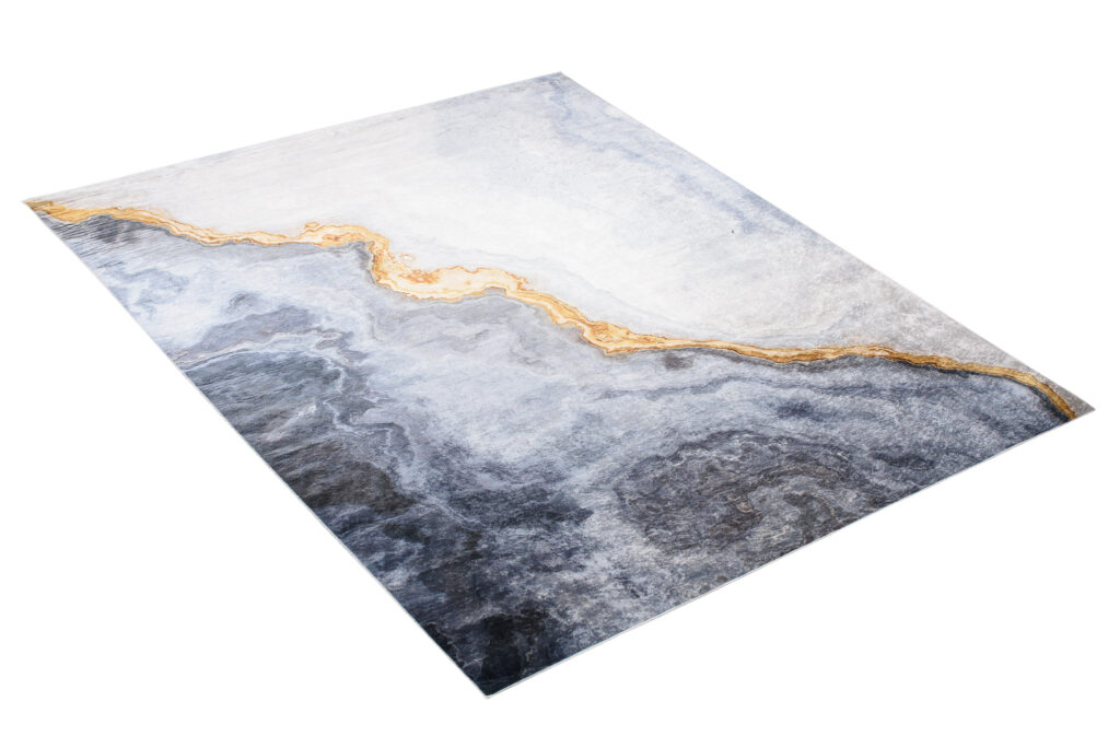 Tapis Toscana Moderne Gris Or Abstrait
