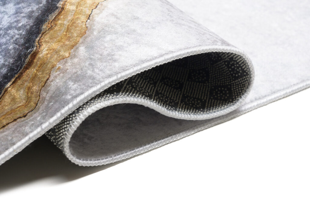 Tapis Toscana Moderne Gris Or Abstrait