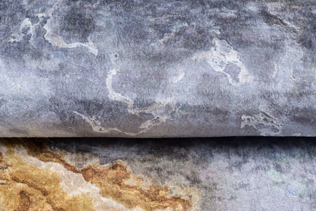 Tapis Toscana Moderne Gris Or Abstrait