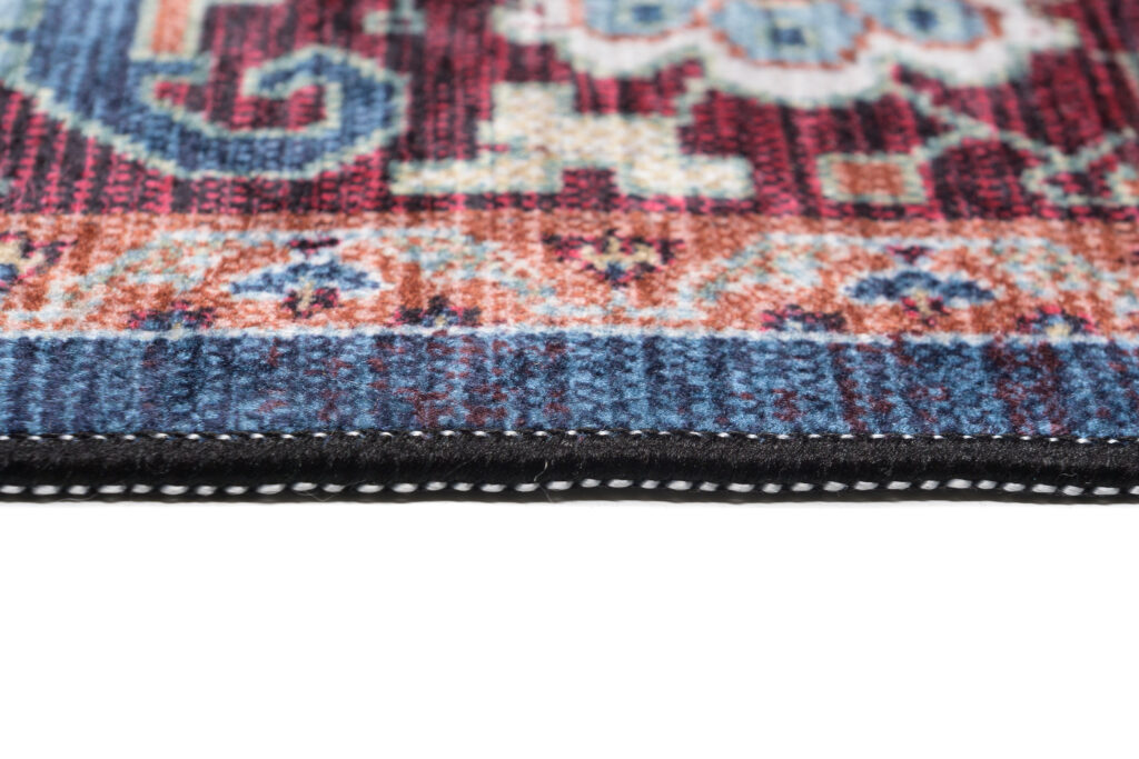 Tapis Victoria à Franges Rouge Bleu Marine