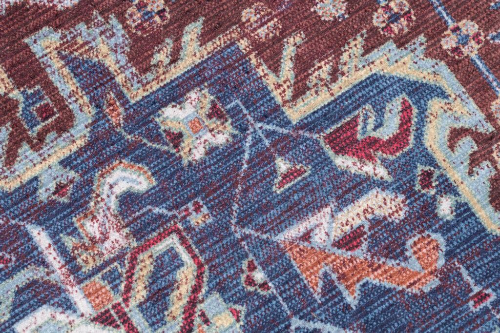 Tapis Victoria à Franges Rouge Bleu Marine