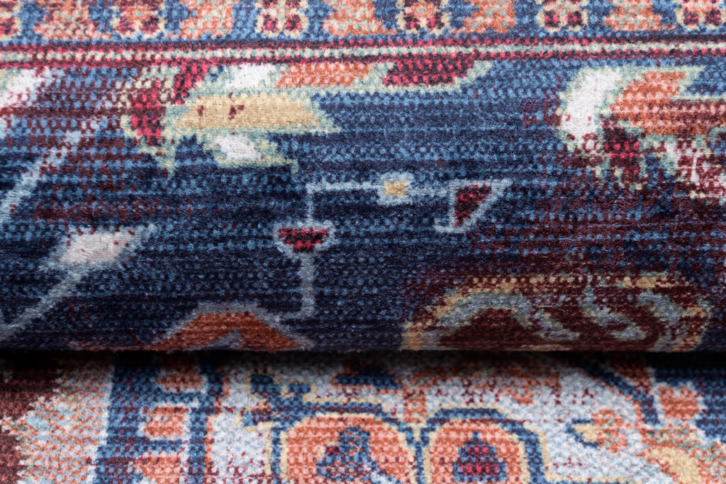 Tapis Victoria à Franges Rouge Bleu Marine