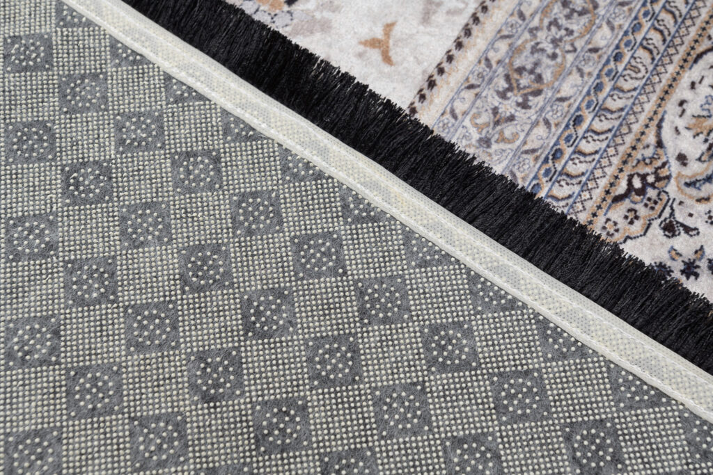 Tapis Victoria à Franges Classique Marron Rosette
