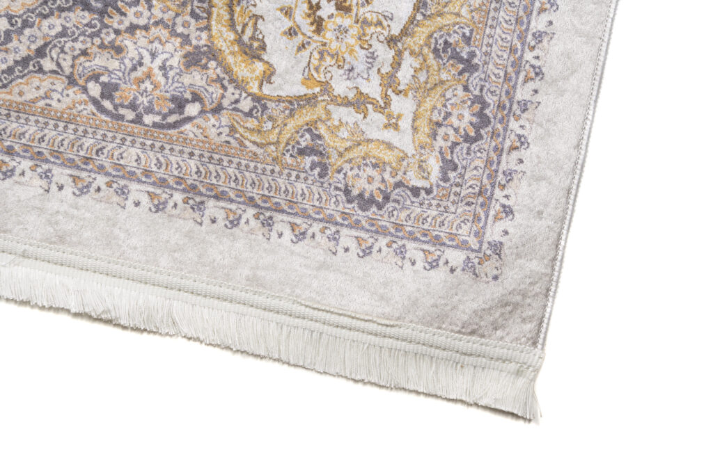 Tapis Victoria à Franges Crème Marron Rosette