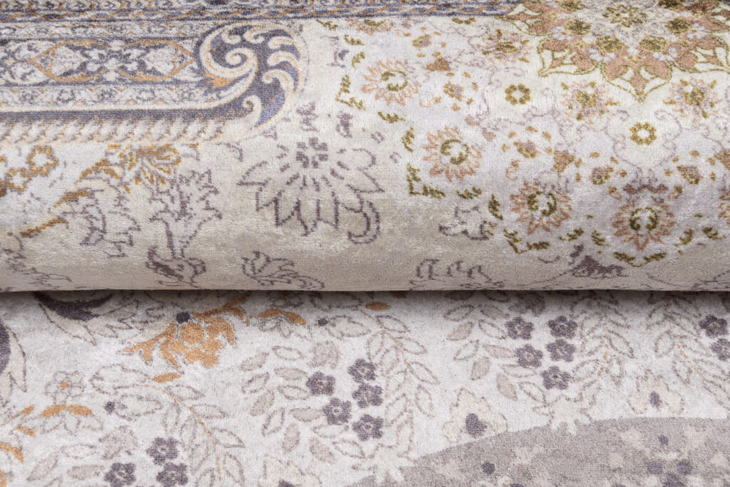 Tapis Victoria à Franges Crème Marron Rosette