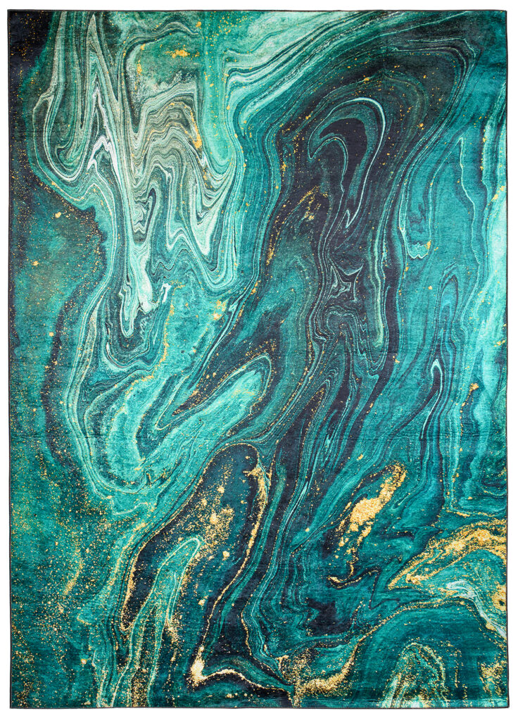 Tapis Toscana Emeraude Or Antidérapant