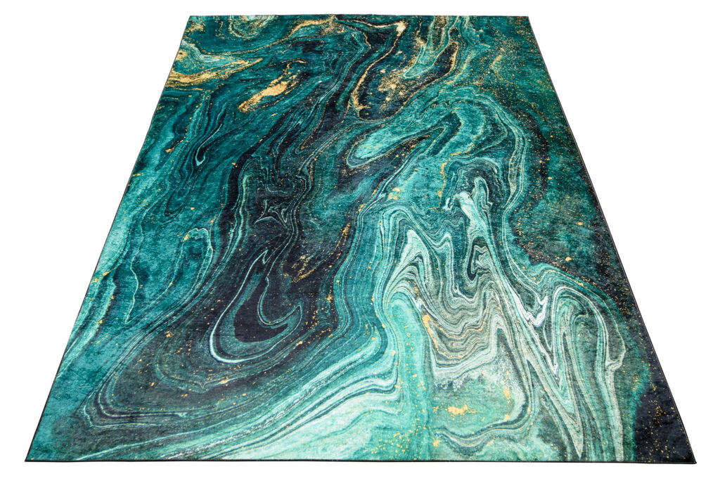 Tapis Toscana Emeraude Or Antidérapant