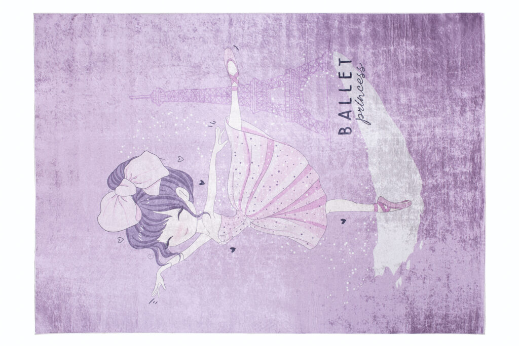 Tapis Emma Enfant Violet Ballerine Antidérapant