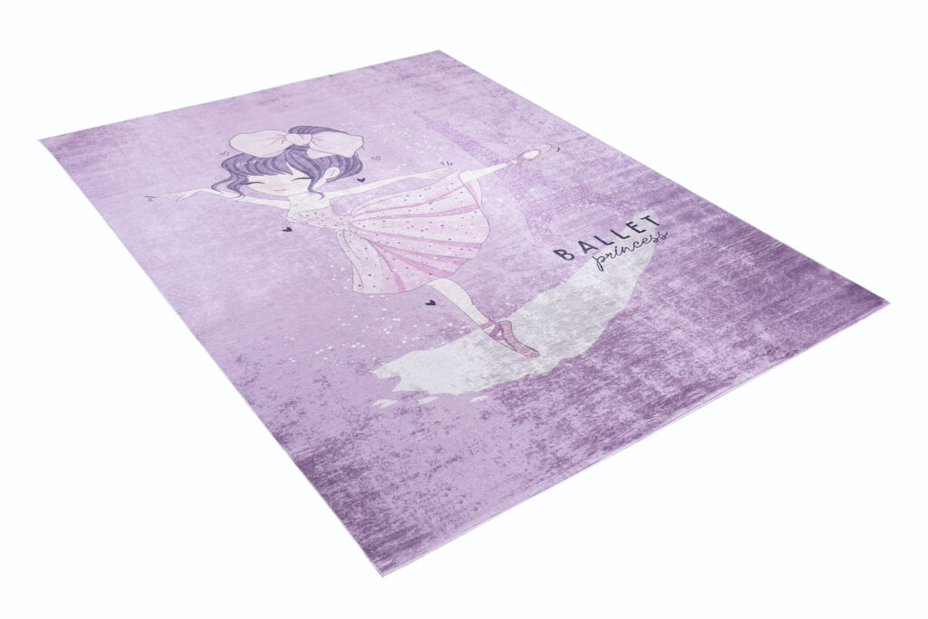 Tapis Emma Enfant Violet Ballerine Antidérapant