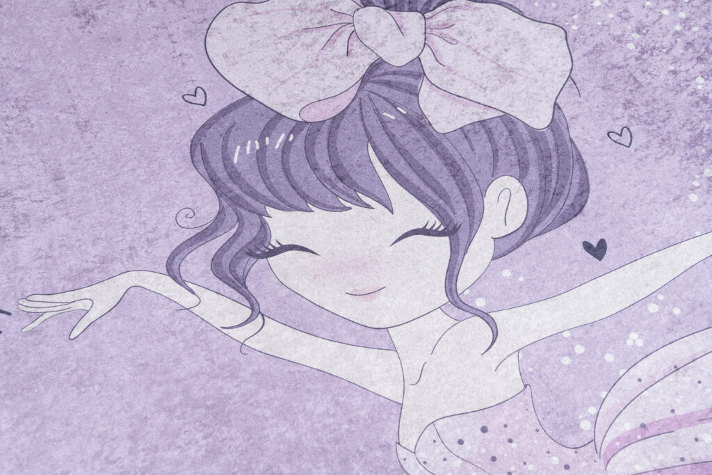 Tapis Emma Enfant Violet Ballerine Antidérapant