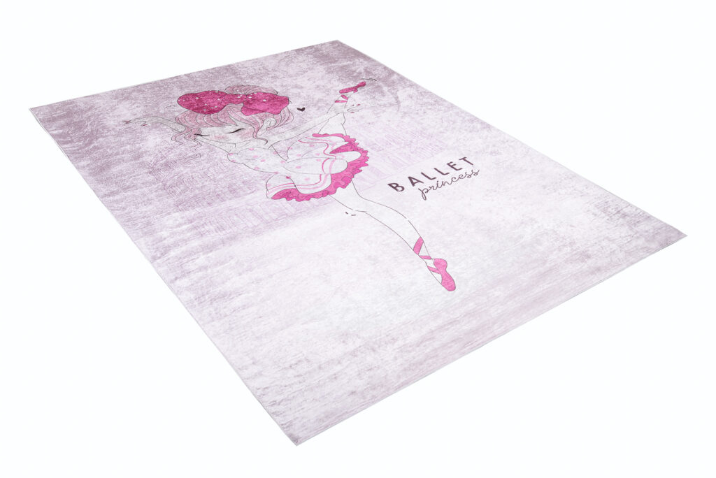 Tapis Emma Enfant Rose Danseuse de Ballet Antidérapant