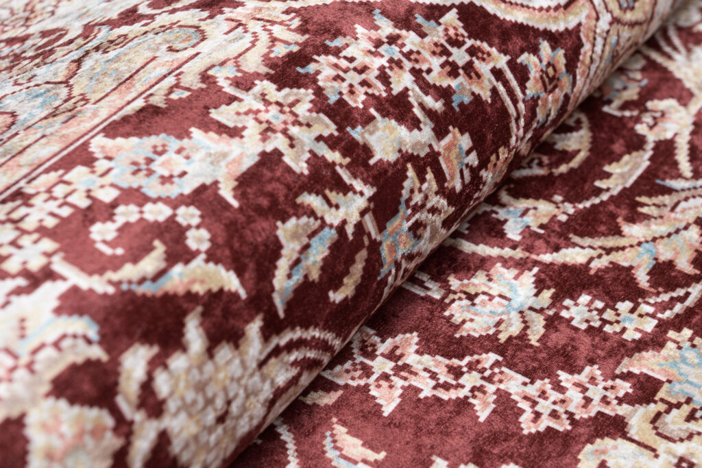 Tapis Victoria à Franges Classique Marron Crème