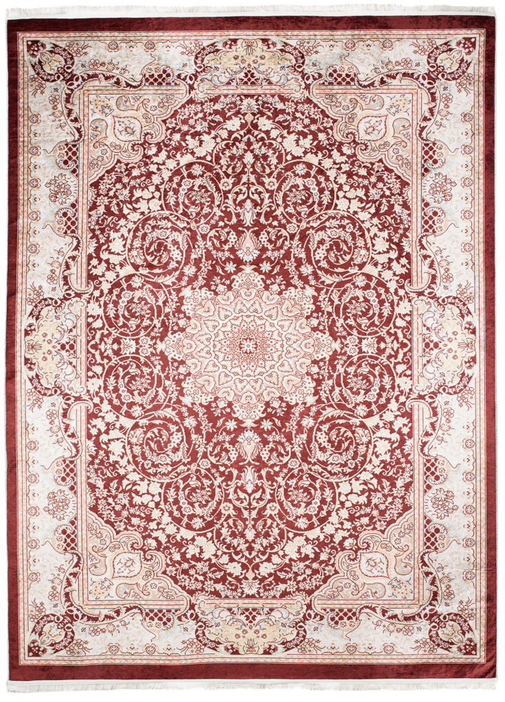 Tapis Victoria à Franges Classique Marron Crème