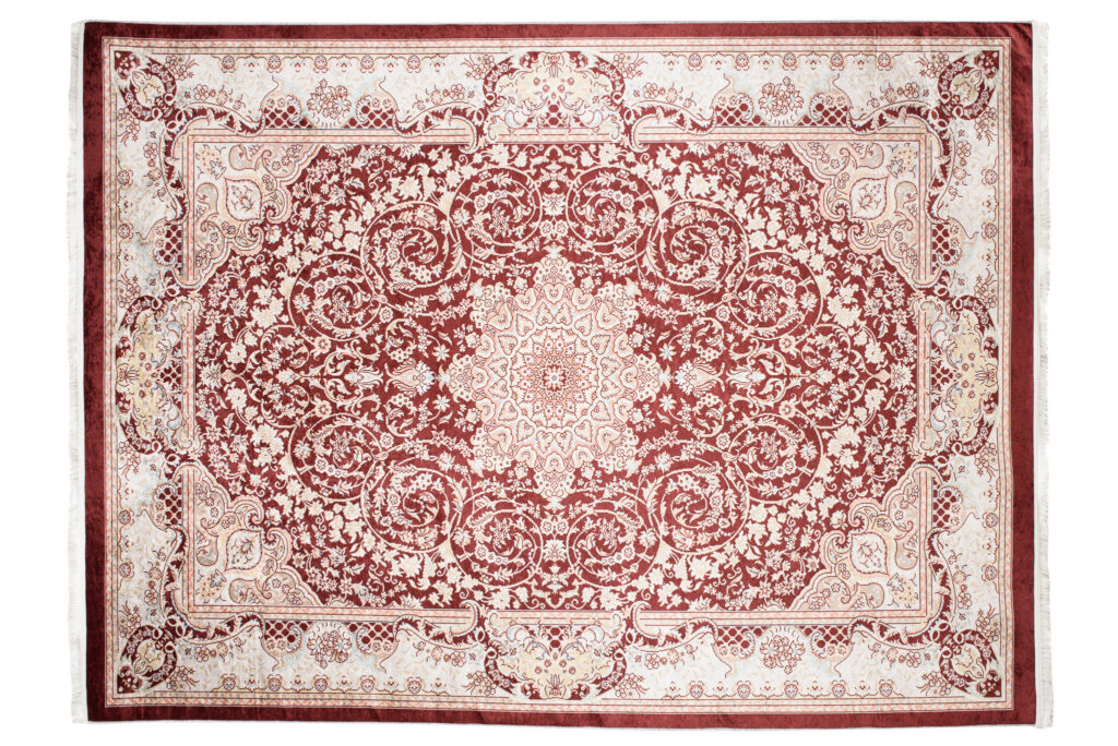 Tapis Victoria à Franges Classique Marron Crème