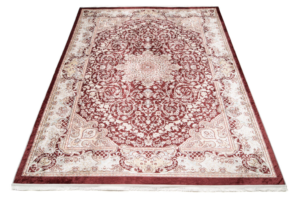 Tapis Victoria à Franges Classique Marron Crème