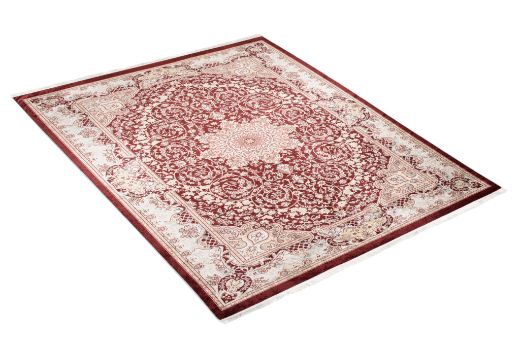 Tapis Victoria à Franges Classique Marron Crème