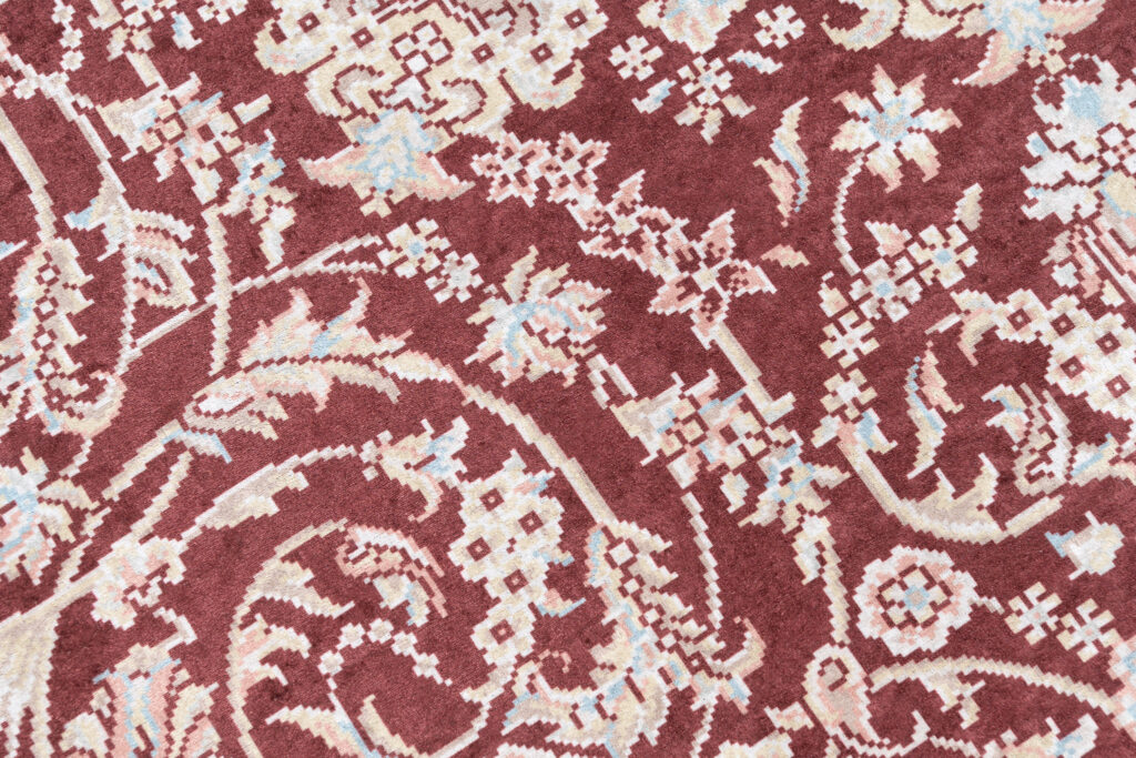 Tapis Victoria à Franges Classique Marron Crème