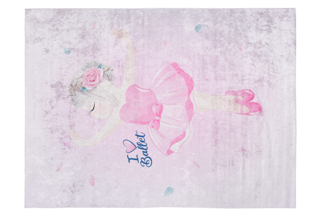 Tapis Emma Enfant Antidérapant Rose Ballerine