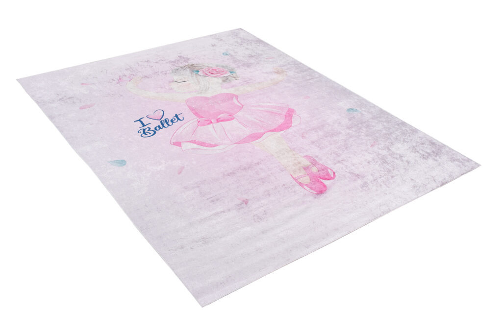 Tapis Emma Enfant Antidérapant Rose Ballerine