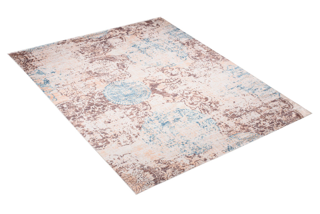 Tapis Toscana Vintage Bleu Beige Antidérapant