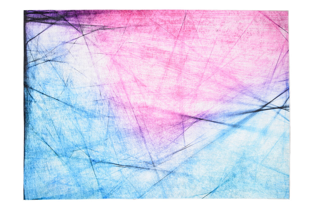 Tapis Toscana Rose Bleu Abstrait Rayures
