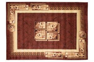 Tapis Atlas Marron Beige Classique Bordure
