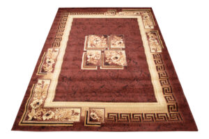 Tapis Atlas Marron Beige Classique Bordure