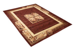 Tapis Atlas Marron Beige Classique Bordure