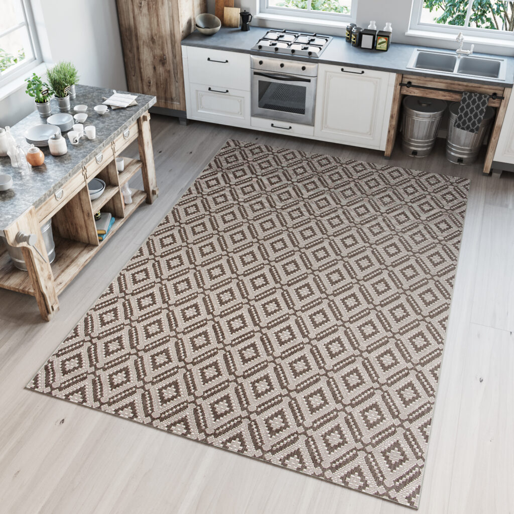 CAPRI Tapis Extérieur Intérieur Marron Beige Marocain Fin Sisal