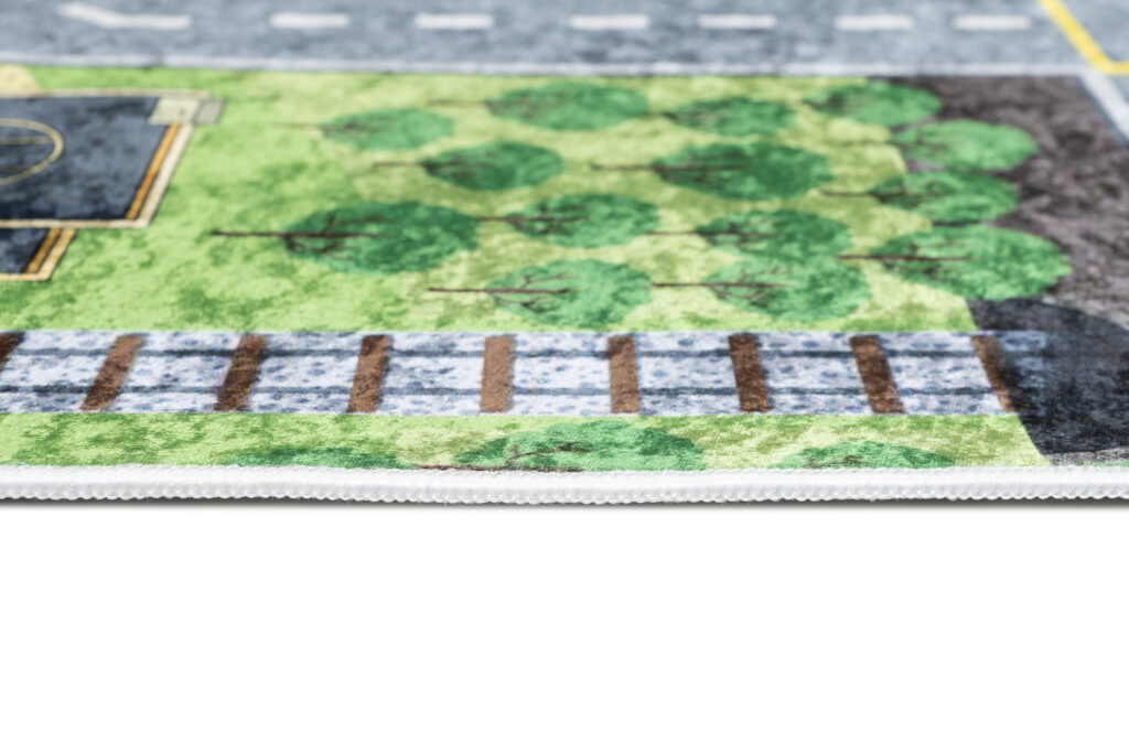 Tapis Emma Antidérapant Lavable Vert Gris Route