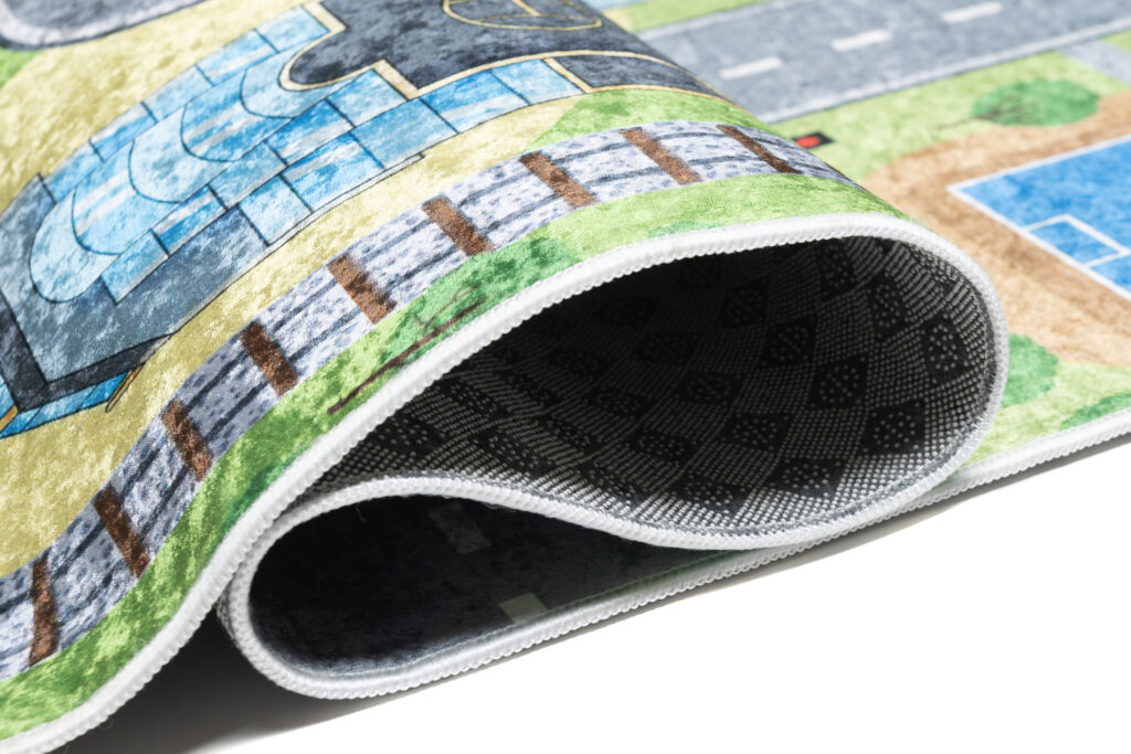 Tapis Emma Antidérapant Lavable Vert Gris Route