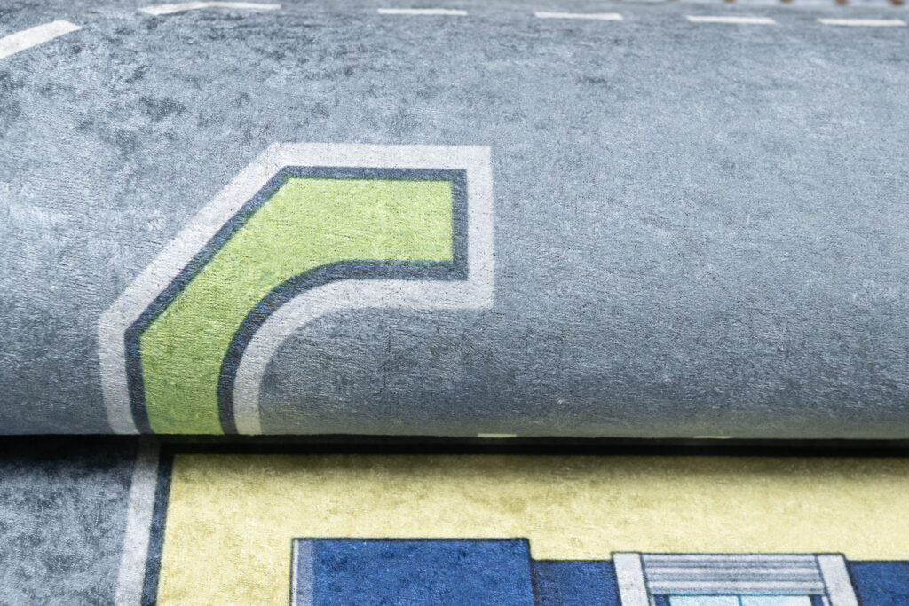 Tapis Emma Antidérapant Lavable Vert Gris Route