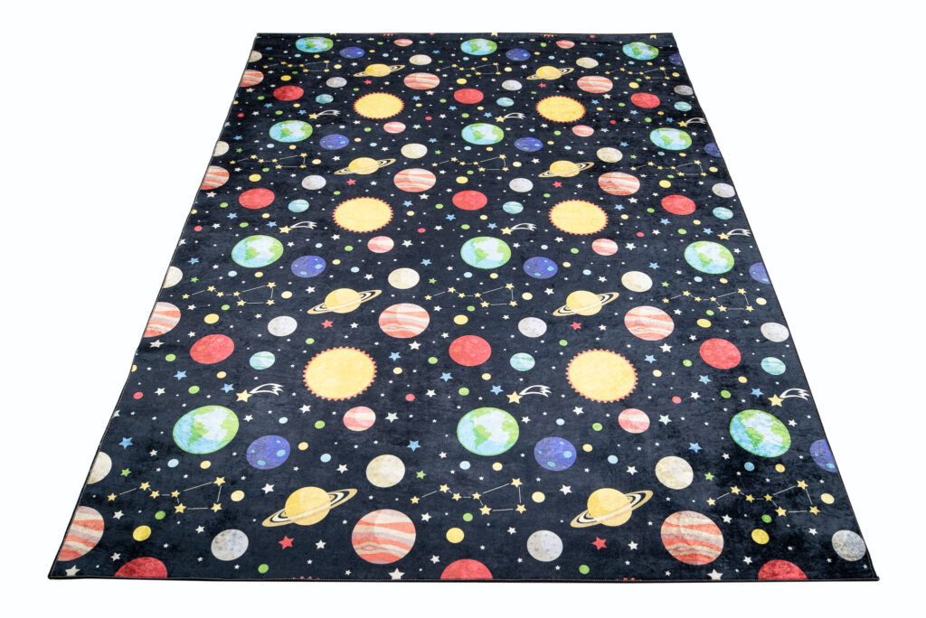 Tapis Emma Enfant Foncé Cosmos Planètes Antidérapant